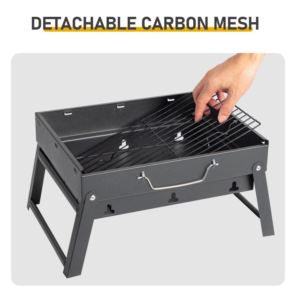 Portable BBQ Grill with Folding Feet, Compact and Lightweight Charcoal Grill for Outdoor Camping, Backyard, Picnic, Beach Party, and Family Outings awehax-if