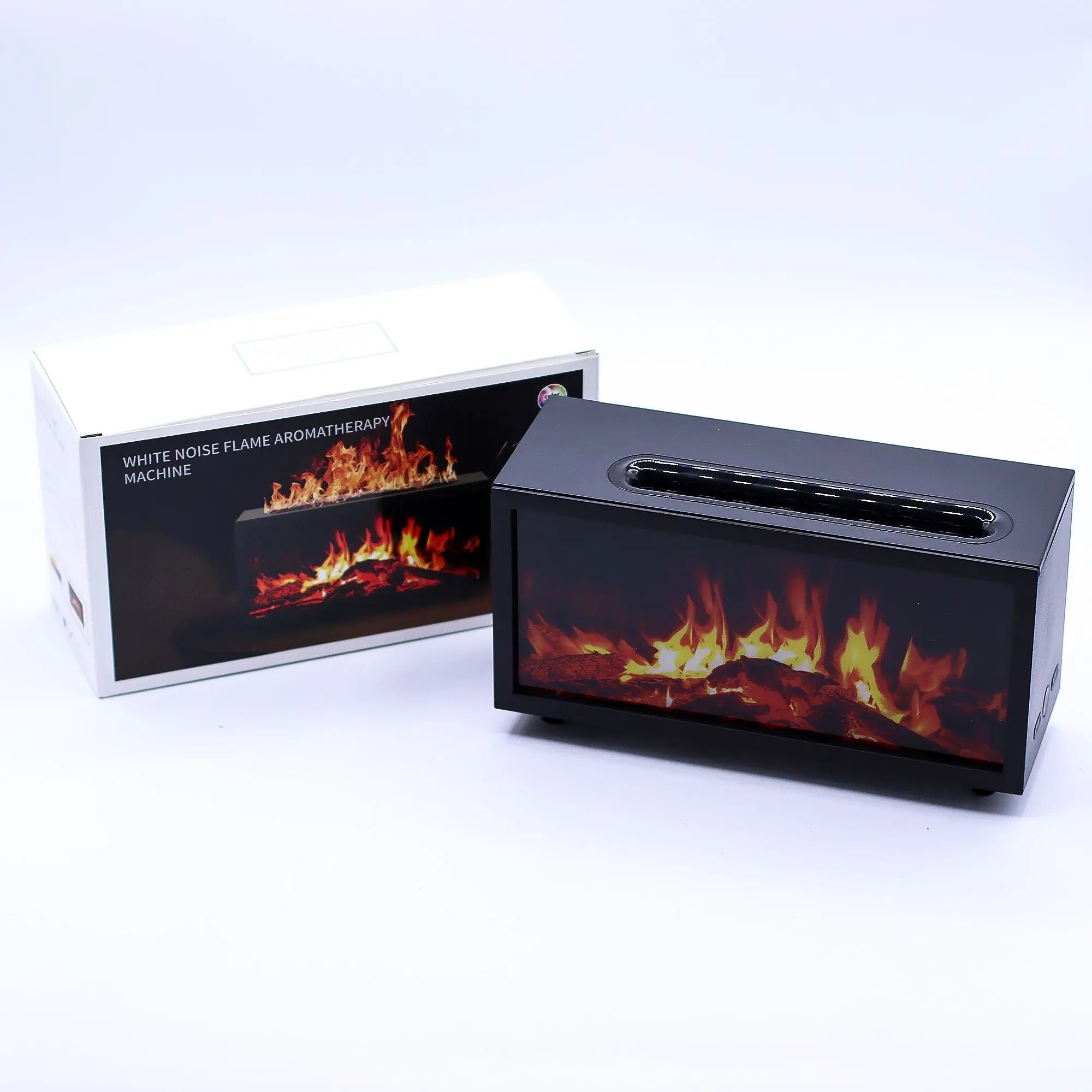 Flame Effect Aroma Diffuser with Birdsound - Black USB - Colour Change AW Dropship UK