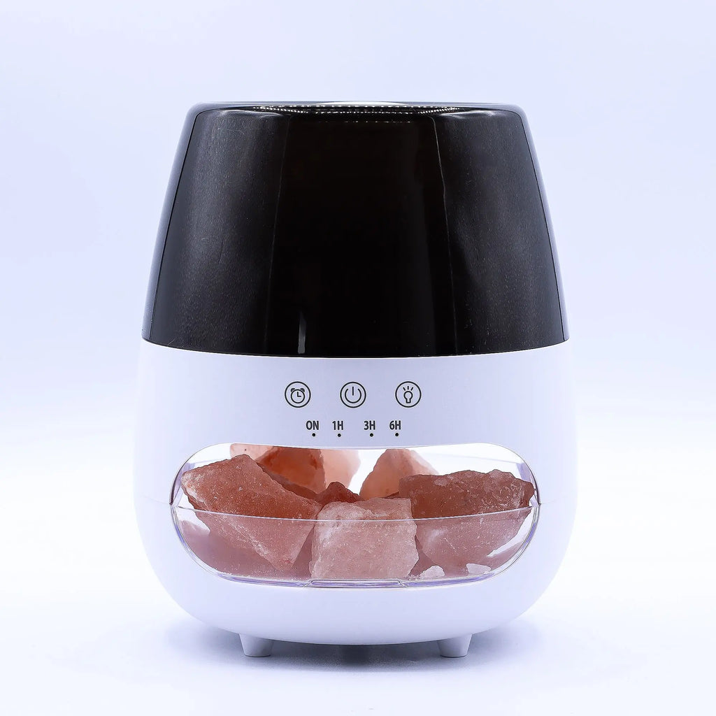 Salt Stone Flame Effect Aroma Diffuser  - White USB - Colour Change and Timer AW Dropship UK