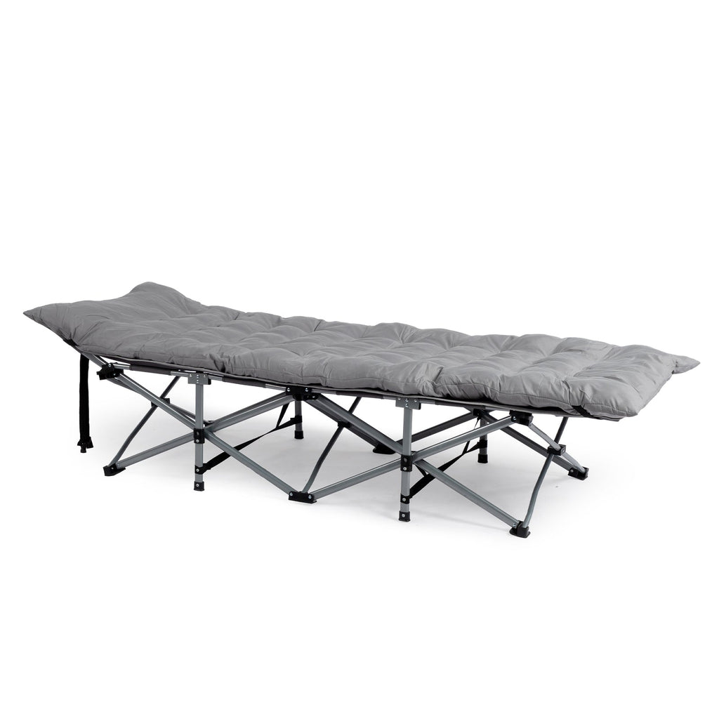 Folding Camping Cot Bed with Soft Pad, Portable Outdoor Cot awehax-if