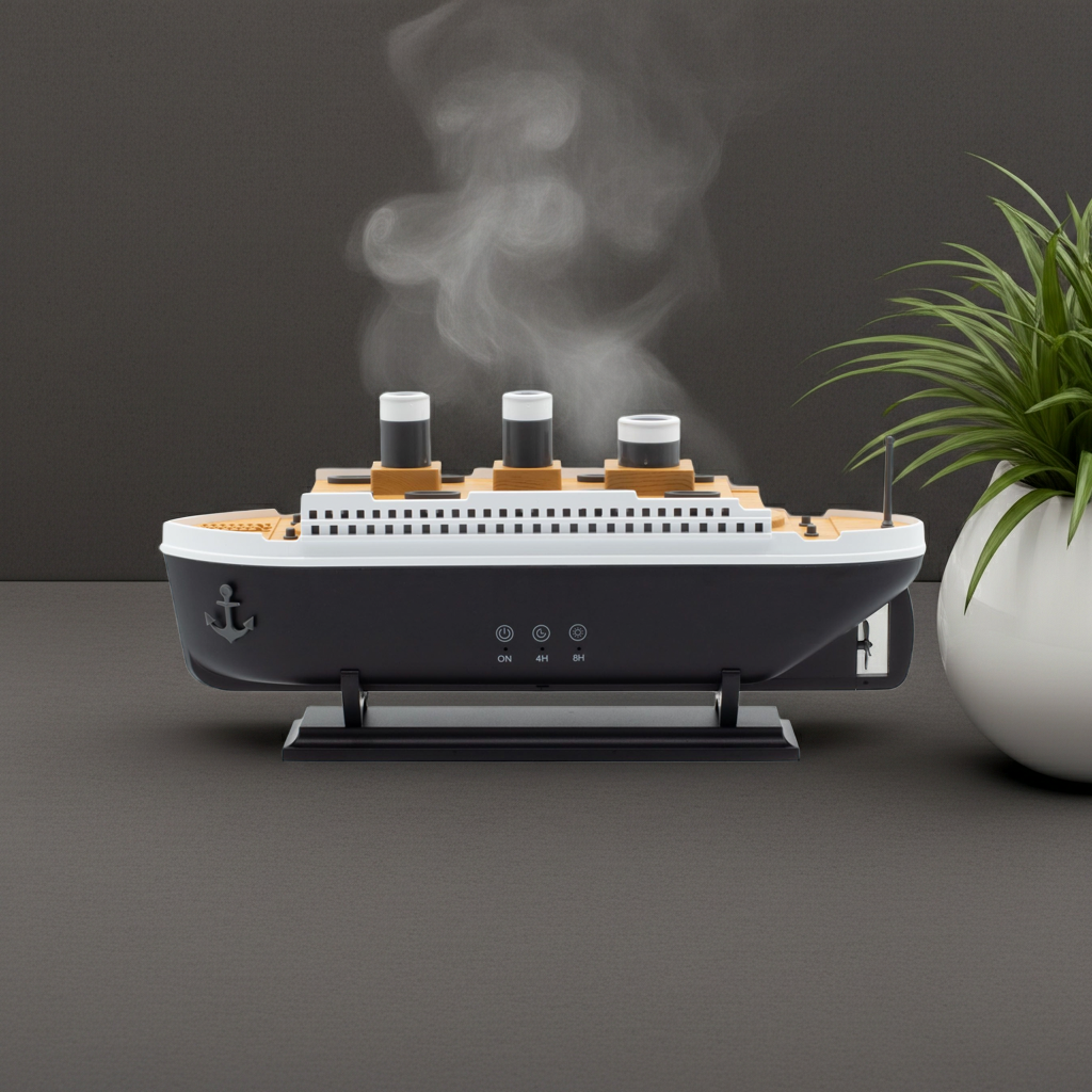Ship Model Puff Effect Aroma Diffuser with Colour-Changing LED AW Dropship UK
